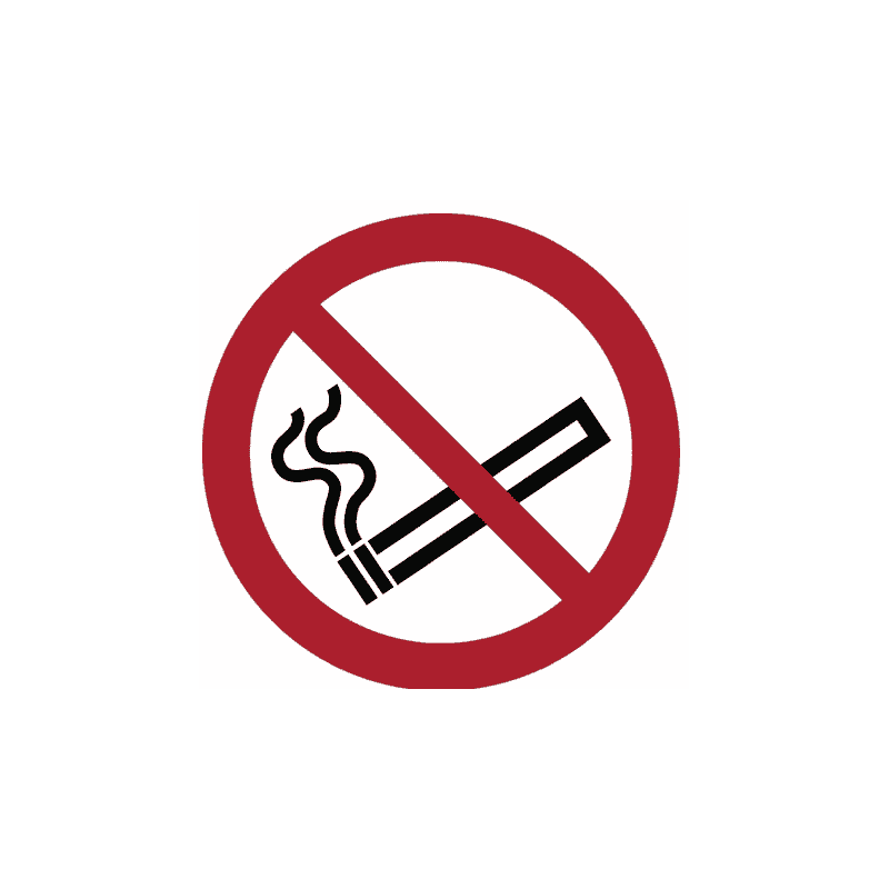 Verbotsschild Rauchen verboten, Ø 200 mm, selbstklebende Sicherheitsfolie, ISO 7010, wetterfest