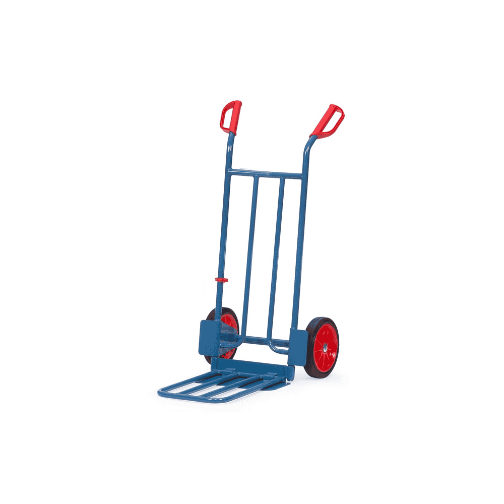 Fetra Paketkarre mit grosser Stahlrohr-Klappschaufel, Höhe 1150 mm, 250 kg Tragkraft