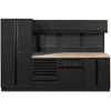 KRAFTWERK MOBILIO PRO 4-Element-Kombination mit Hochschrank rechts, schwarz, BxTxH 3000 × 750 × 2020 mm