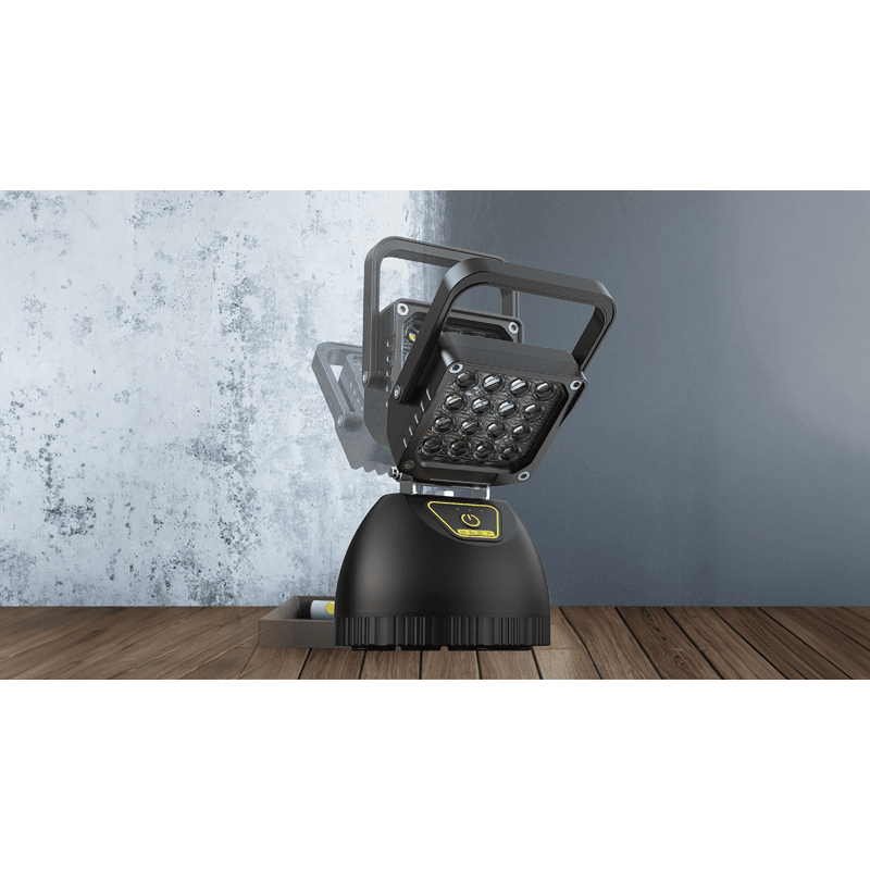 Steffen Akku-Arbeitsleuchte LED 16 W, 1300 lm, 4000K, IP65, 3-stufig, schwarz