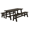 Country table et banc de jardin, trois coleurs, 1770 x 1810 x 760 / 450 mm
