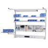 Bedrunka+Hirth Multi-Wand-Aufbau workline Breite 1500 mit Obergestell und Schwenkarm
