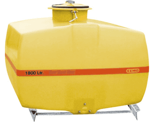 CEMO Fût en PRV, forme de valise, 1800 l, avec cloisons anti-vagues transversales et raccord à bride à 3 trous