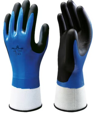 Gants de protection mécanique Showa 377, type 4121X, couleur bleu/noir