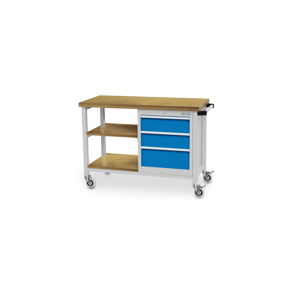 Bedrunka+Hirth Mobile Werkbank 3 Schubladen, R 18-16, Tiefe 540 mm, BxTxH 1200 x 540 x 880 mm