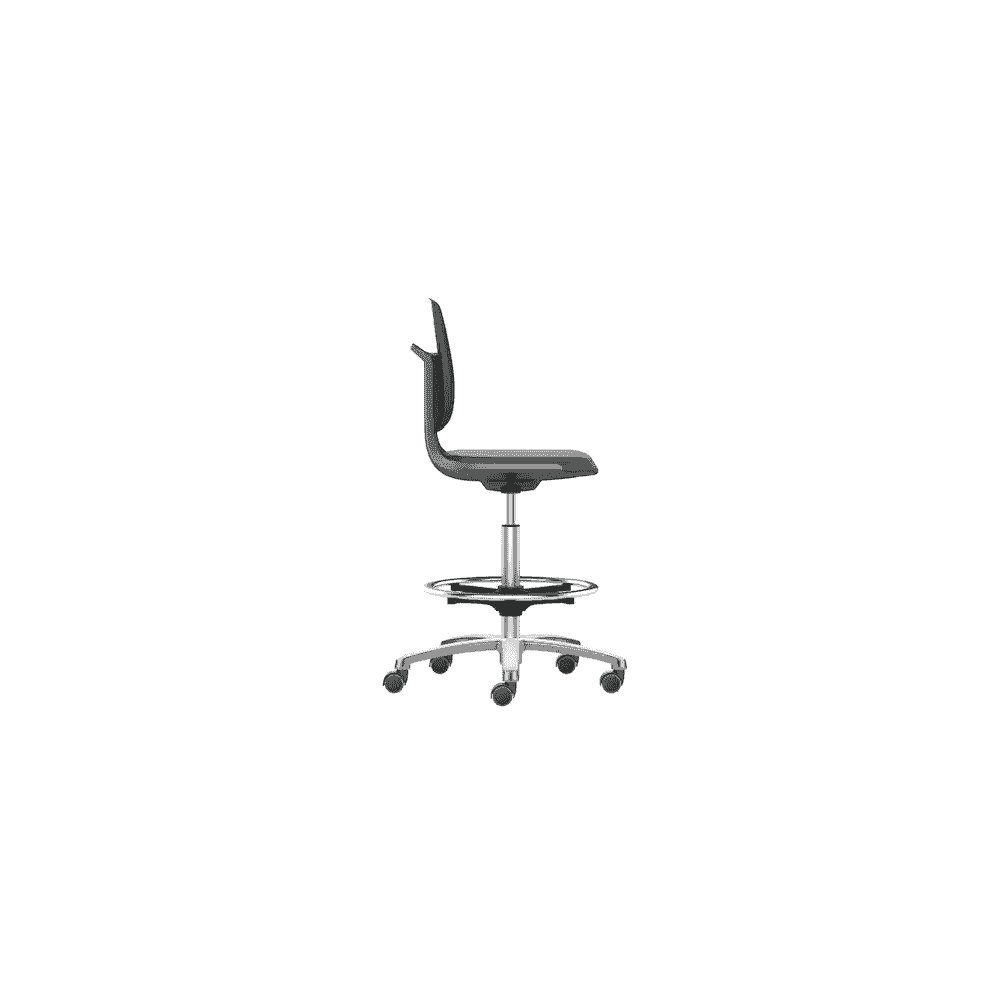 Hoher Drehstuhl Prosedia Labsit mit Rollen, Sitzhöhe 560-810 mm, schwarz