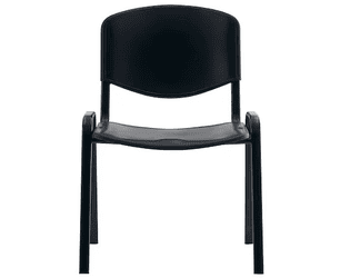 Chaise visiteur ARWS C10 en plastique, empilable, structure en acier thermolaqué, noir