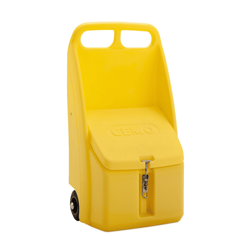 Mobiler Streugutwagen Go-Box 70 | 70 l Ladekapazität | einsetzbar für Winterdienst sowie auch auch als mobile Notfallbox für Bindemittel