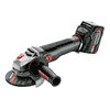 Metabo Akku-Winkelschleifer WB 18 LT BL 11-125 Quick, 18 V mit 2x Li-Power Akkus (18 V / 5.2 Ah), Ladegerät ASC 55 und metaBOX 165 L