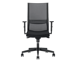 Chaise de bureau Nowy Styl Altum avec dossier en résille, mécanisme synchrone et accoudoirs, noir