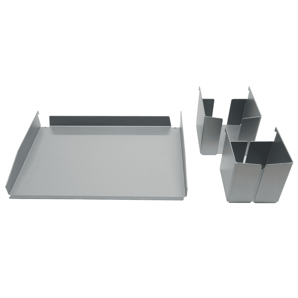 Organisation-Utensilien-Set für Schreibtische, silber