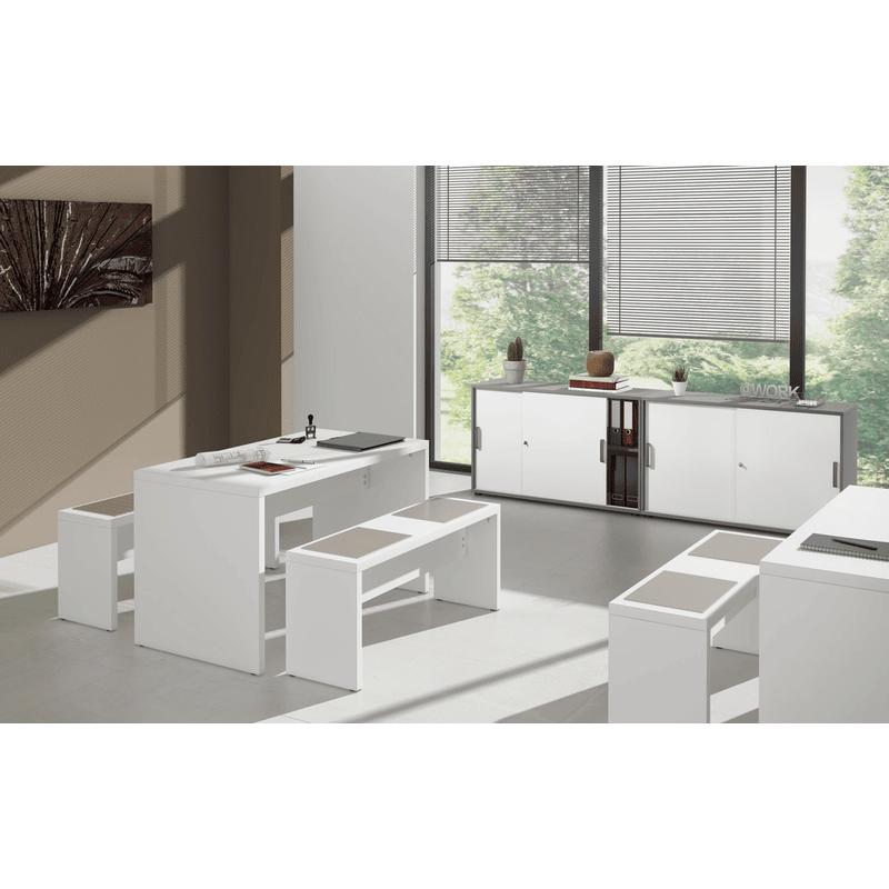 Table de réunion bistrot Noah, 1300 x 680 x 728 mm, blanc