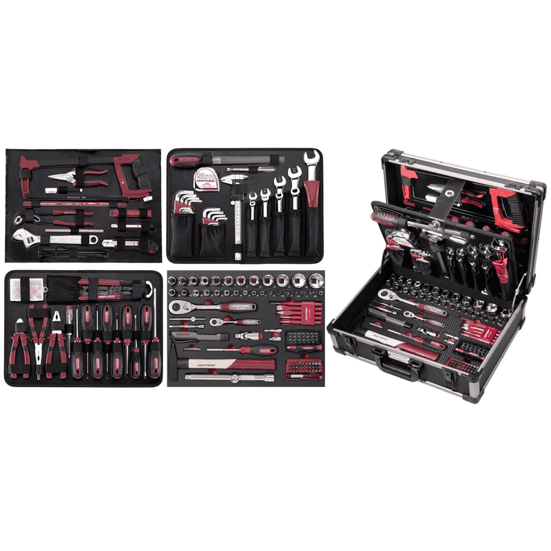 KRAFTWERK PRO LINE Werkzeugkoffer, 1/4" + 1/2", 263-teilig, inkl. Werkzeug