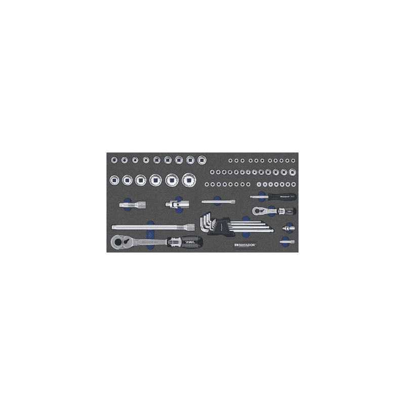 Bedrunka+Hirth Jeu d'outils, jeu de douilles 1/4" - 1/2", 71 pièces