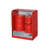 Gefahrstoff-Rollladenschrank TYP RSG - 2x 200 Liter Fässer - rote Farbe