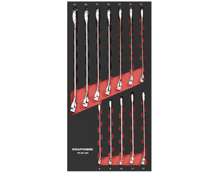 KRAFTWERK PRO LINE EVA Ringgabelschlüssel-Einlage, 200 x 400 mm, 12-teilig