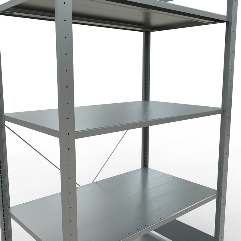 Schulte Fachbodenregal, modulares Stecksystem, einseitig nutzbar, verzinkt