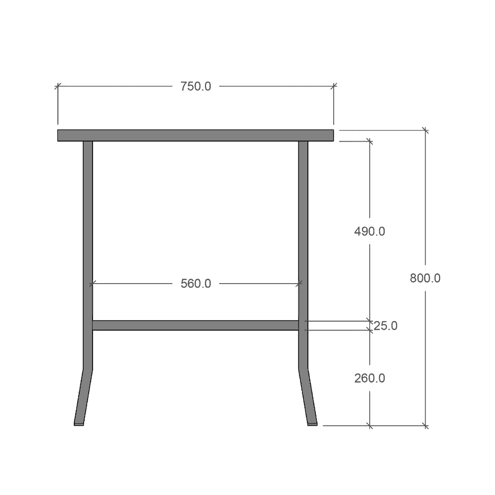 PLUS Table de jardinage en acier galvanisé à chaud, L x L x H 750 x 450 x 800 mm