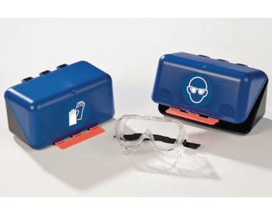 Aufbewahrungsbox für Schutzbrillen, B236xT122xH120 mm, blau