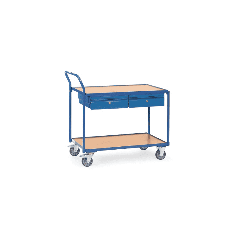 Fetra Tischwagen mit zwei Schubladen und zwei Böden, 1135 x 611 x 1040 mm