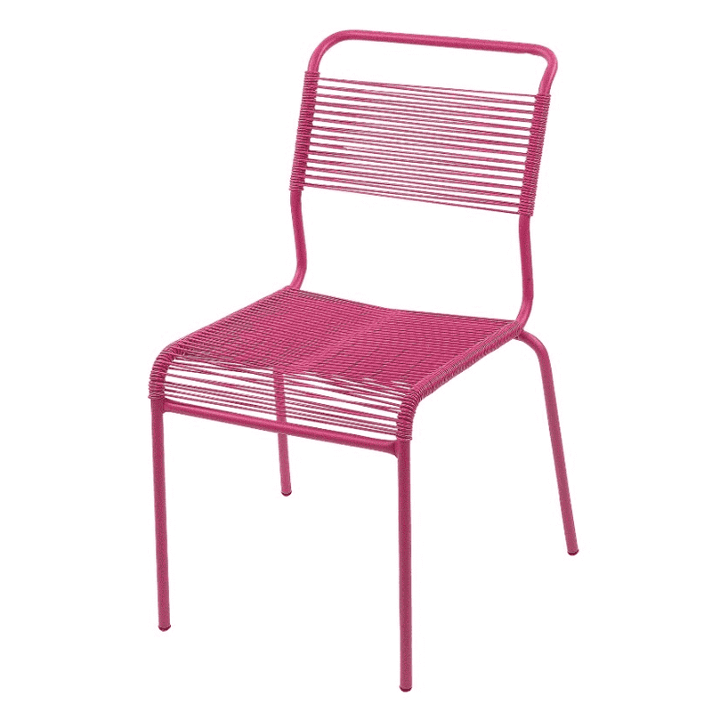 Schaffner Chaise Spaghetti Säntis sans accoudoirs, en tube d'acier galvanisé et revêtu, disponible en plusieurs versions