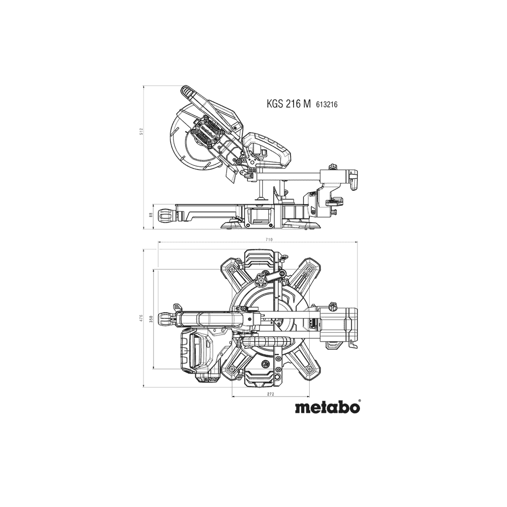 Metabo Kappsäge KGS 216 M, mit Zugfunktion, 1200 Watt