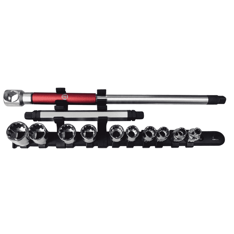 KRAFTWERK PRO LINE COMBI-Steckschlüsselsatz 3/8", 11-teilig, mit T-Schlüssel, Kunststoffschiene