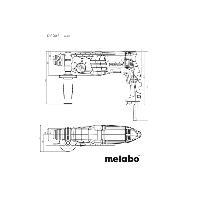 Metabo Kombihammer KHE 2645, 850 Watt, im Koffer