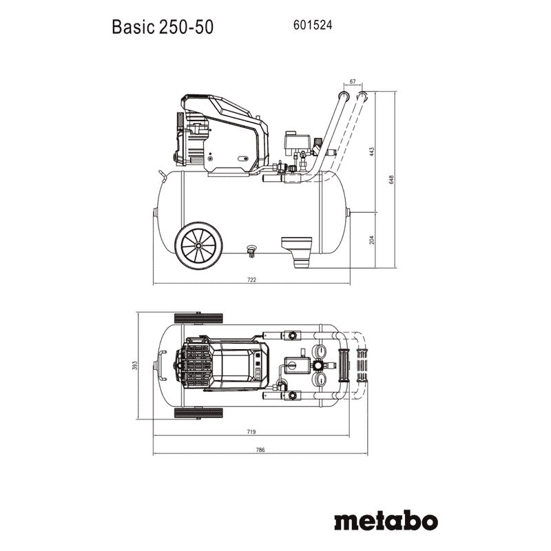 Metabo Compresseur Basic 250-50 - 1500 watts