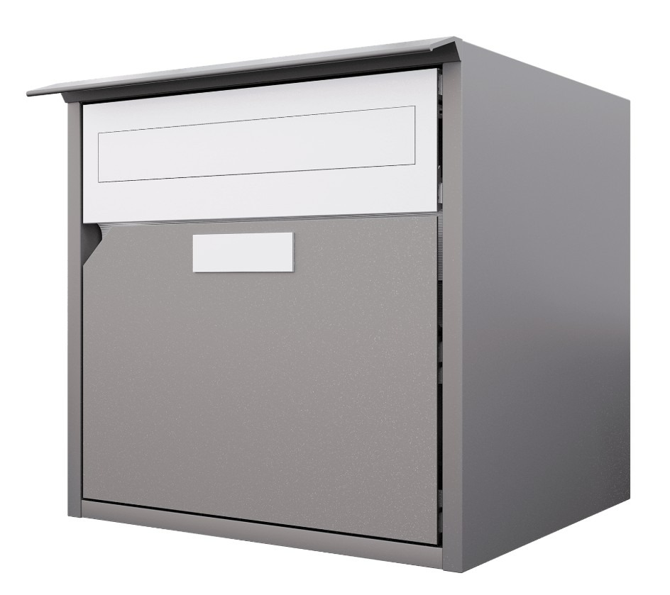 Huber Boîte aux lettres Alu 300 en aluminium avec façade plate, à fixation murale, disponible en plusieurs modèles