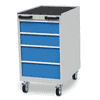 Bedrunka+Hirth Mobiler Schubladenschrank, R 18-24, 4 Schubladen, 555 x 736 x 990 mm
