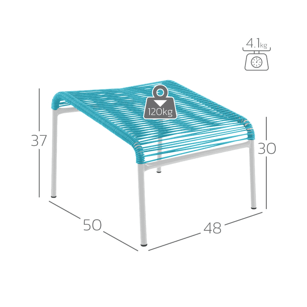 Schaffner Tabouret à spaghetti Säntis, l x p x h 480 x 500 x 300, en diverses couleurs
