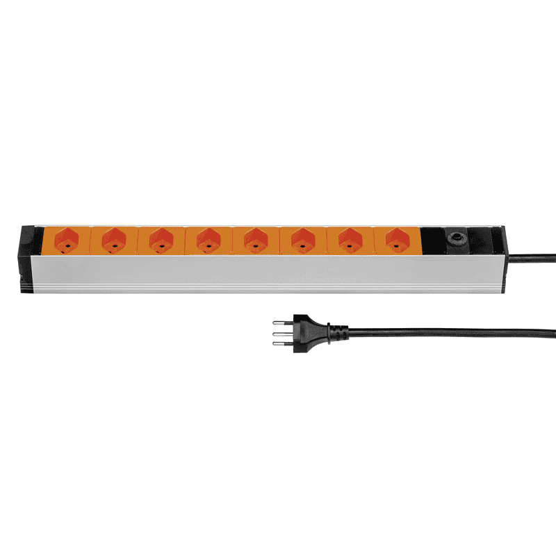 Steffen Steckdosenleiste ALU MODULAR PDU, 8 x T13, 10 A, IP20, 3 m Kabel, mit Überstromschutz, diverse Farben