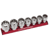 KRAFTWERK PRO LINE COMBI-Stecknuss-Satz MAGALU 1/2", 7-teilig, magnetische Aluminiumschiene