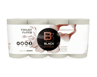 Papier hygiénique / papier WC BlackSatino GreenGrow, 3 plis, paquet de 8 rouleaux