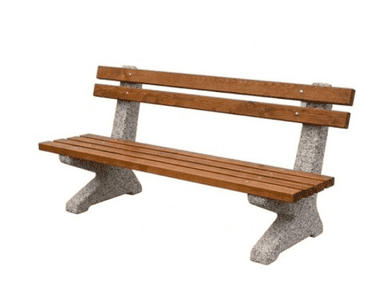 Betonbank BETY mit Rückenlehne, LxBxH 1600 × 600 × 800 mm, Verona Bianco
