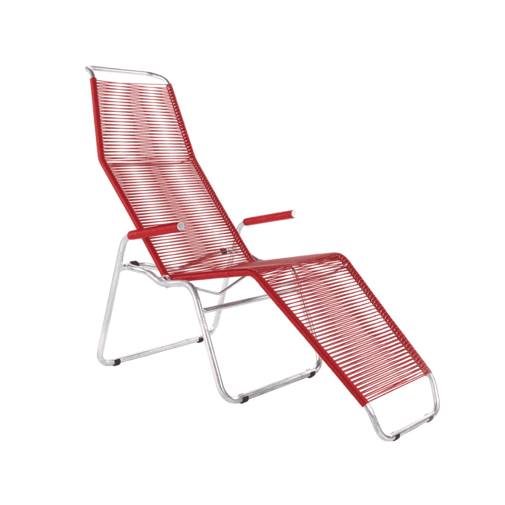 Schaffner Chaise longue spaghetti BRISSAGO, patins avec accoudoirs, empilable