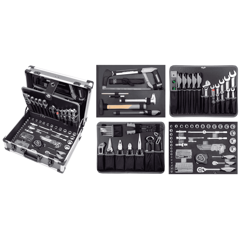 KRAFTWERK BASIC-Werkzeugkoffer, inkl. Werkzeug, B147, 1/4"+1/2", 158-teilig