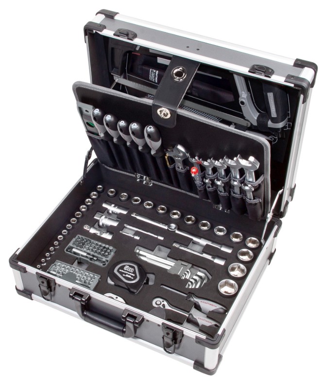 KRAFTWERK BASIC-Werkzeugkoffer, inkl. Werkzeug, B147, 1/4"+1/2", 158-teilig
