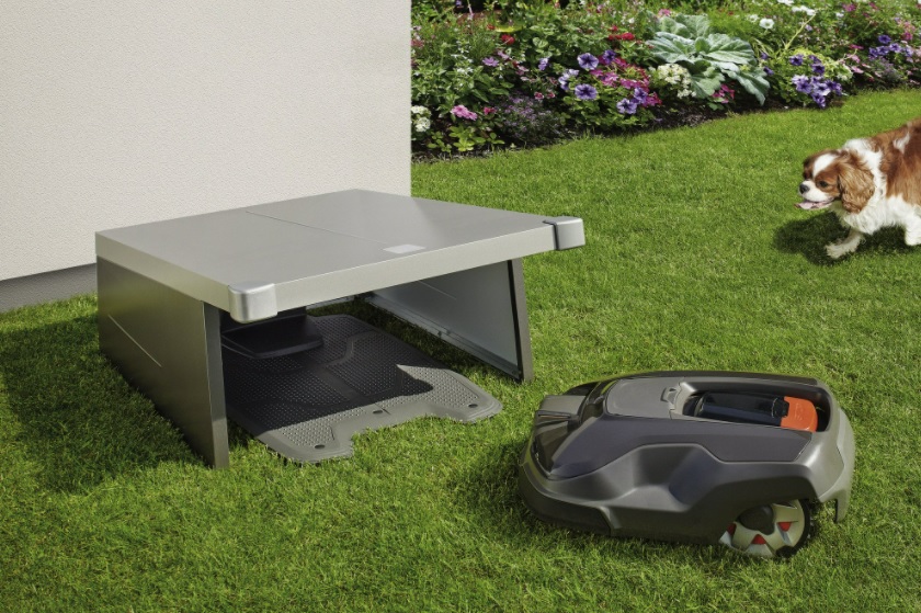 Biohort Robotergarage CHARLY®, quarzgrau/dunkelgrau-metallic, 780 x 900 x 490 mm