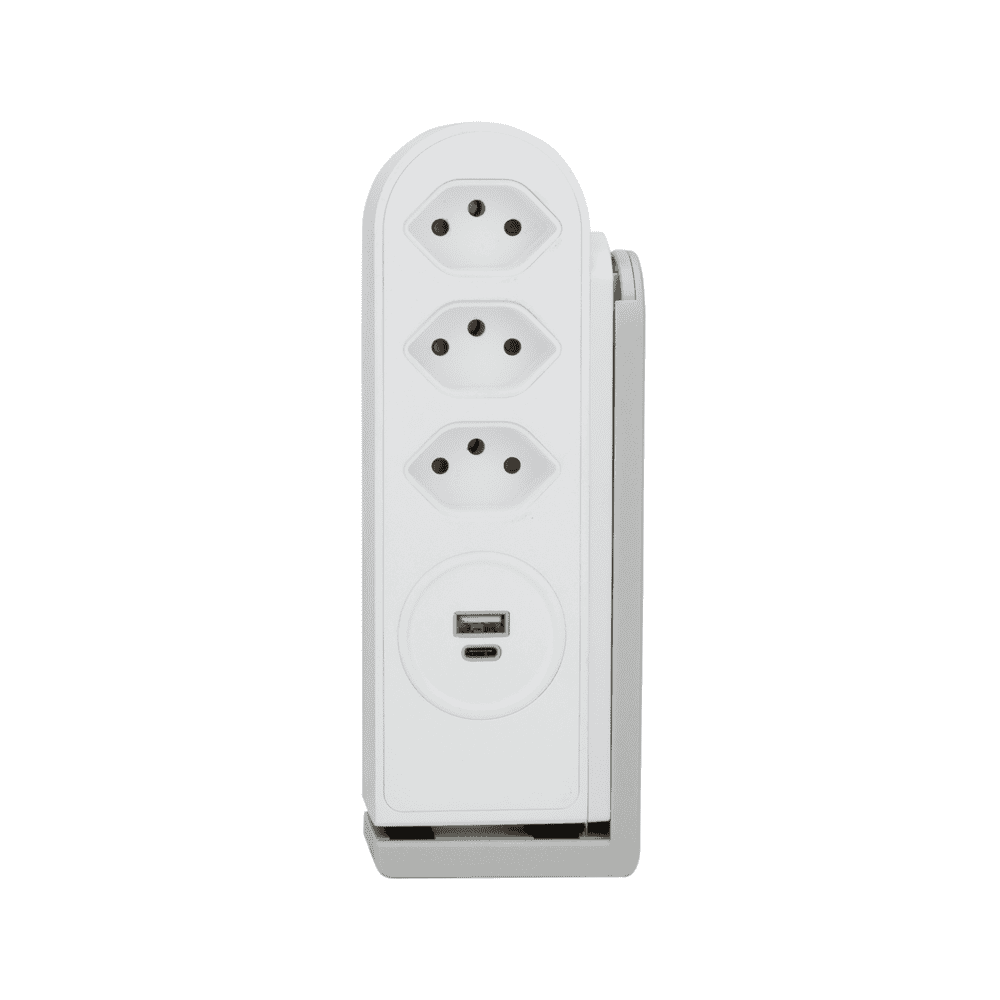 Steffen Steckdosenleiste CLAMP, 3 x T13, USB-A, USB-C, Kabel 1.5 m, weiss