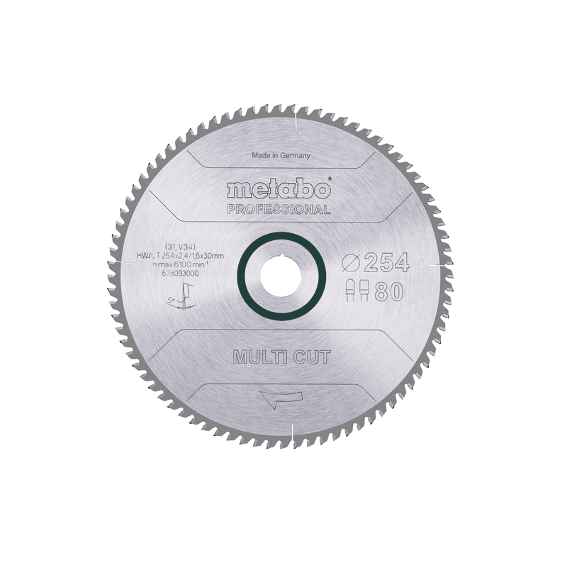 Metabo Kreissägeblatt "Multi Cut - Professional" 254 x 30 mm, Z80, FZ / TZ, 5°