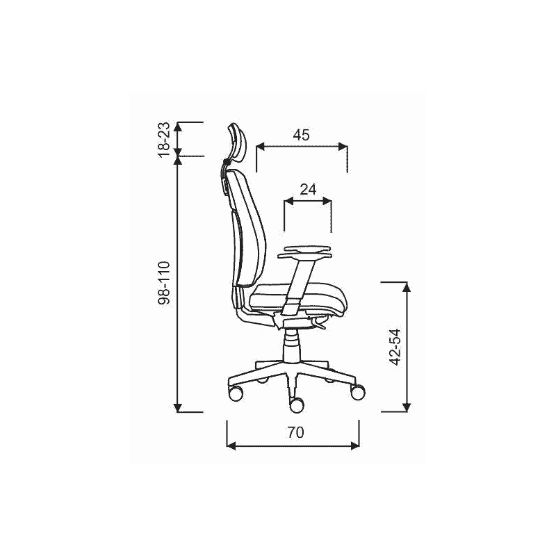 Ergonomischer Bürostuhl Calla mit Ziernaht, stufenlos höhenverstellbar, 500 x 450 mm