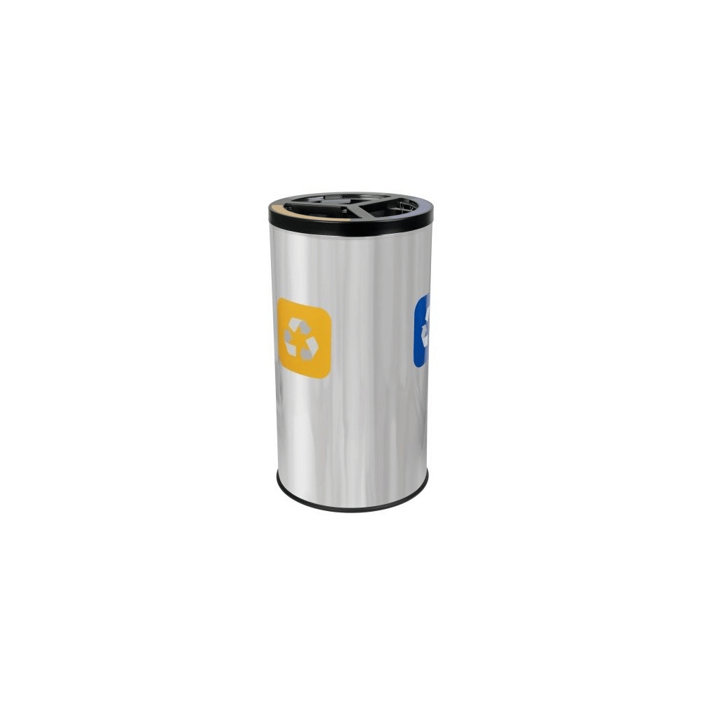 Abfalltrennbehälter Stream Triple, Recycling mit Dreifach-Trennsystem, 3 × 25 Liter