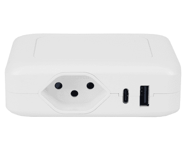 Steffen Ladestation IQ, 1 x T13 Steckdose, 1 x USB-A (36W), 1 x USB-C PD (45W), 10 A, IP20, 1.5 m Kabel, in zwei Farben