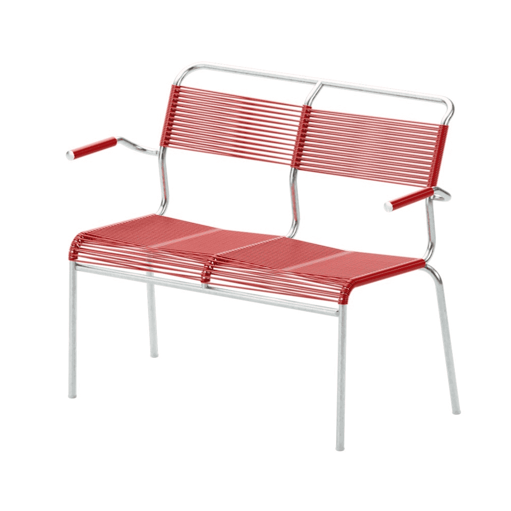Schaffner Banc double Spaghetti Säntis avec accoudoirs, L x P x H 1070 x 580 x 850 mm, disponible en plusieurs versions