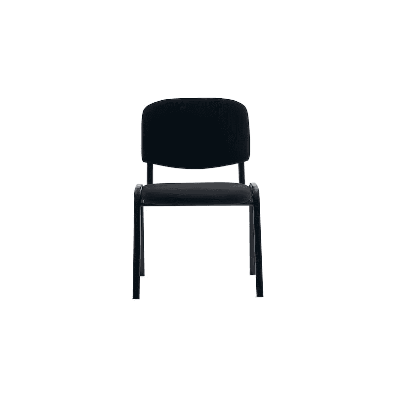 Chaise visiteur Arws C20, empilable, dossier et assise en tissu, noir