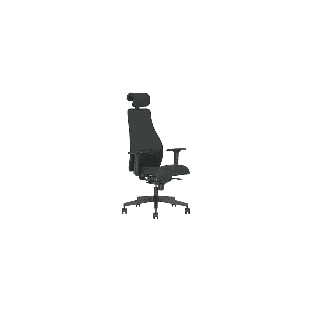 Chaise de bureau Novy Styl Carl HR avec dispositif anti-basculement, assise 100 % polyester, noir