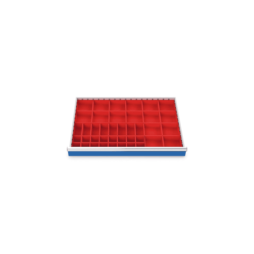 Bacs à petites pièces set 40 pièces, R 36-24, dimension utiles des tiroirs 900 x 600 mm, en 3 hauteurs de façade