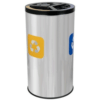Abfalltrennbehälter Stream Triple, Recycling mit Dreifach-Trennsystem, 3 × 25 Liter